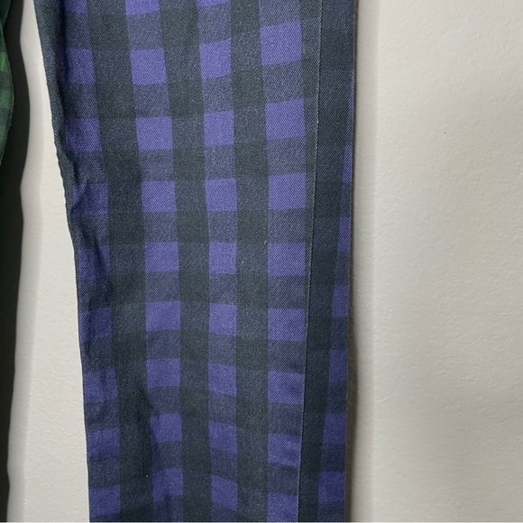 The Ragged Priest Jeans Hyde Straight Leg Split Check Print Green Purple SZ 26 - Picture 3 of 14